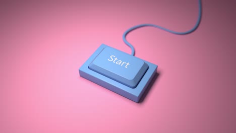 Minimalist-button-key-with-the-inscription-START-by-pressing-in-pastel-color